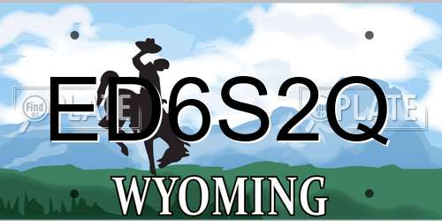 ED6S2Q Wyoming License Plate