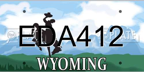 EDA412 Wyoming License Plate