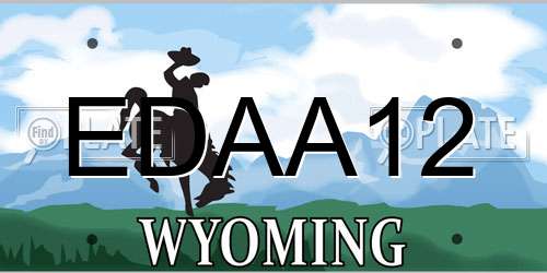 EDAA12 Wyoming License Plate