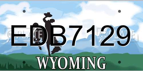 EDB7129 Wyoming License Plate