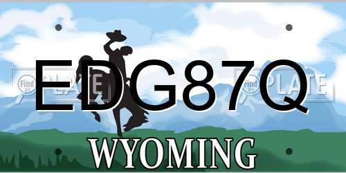 EDG87Q Wyoming License Plate