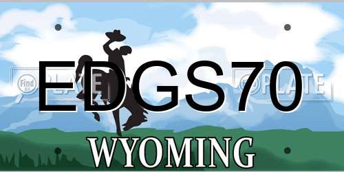 EDGS70 Wyoming License Plate
