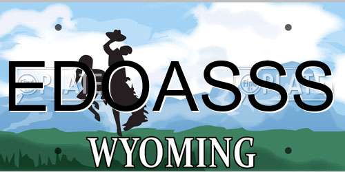 EDOASSS Wyoming License Plate