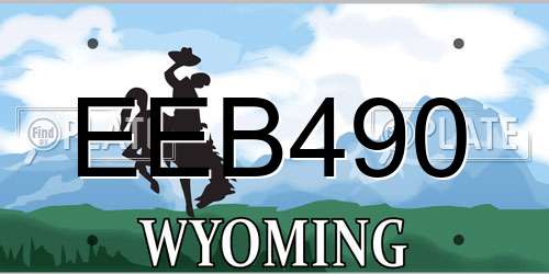 EEB490 Wyoming License Plate