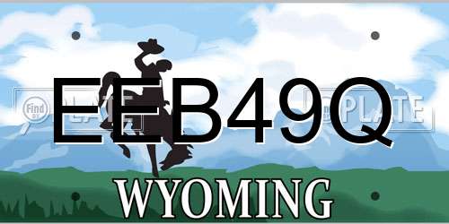 EEB49Q Wyoming License Plate