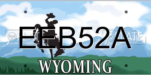 EEB52A Wyoming License Plate