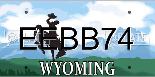 EEBB74 Wyoming License Plate
