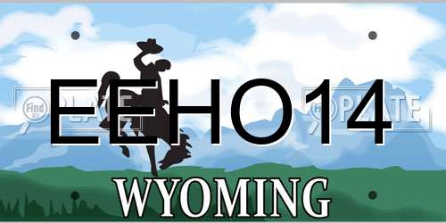 EEHO14 Wyoming License Plate