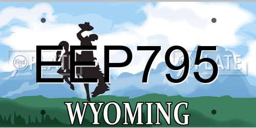 EEP795 Wyoming License Plate
