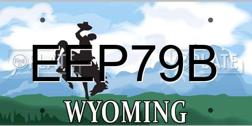 EEP79B Wyoming License Plate