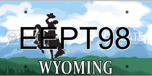 EEPT98 Wyoming License Plate
