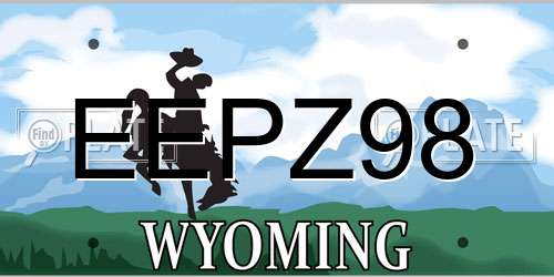 EEPZ98 Wyoming License Plate