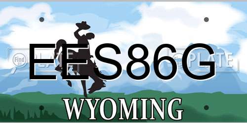 EES86G Wyoming License Plate