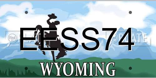 EESS74 Wyoming License Plate