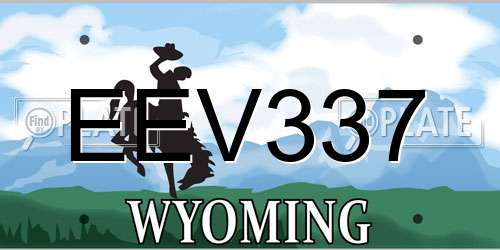 EEV337 Wyoming License Plate