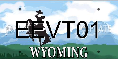 EEVT01 Wyoming License Plate