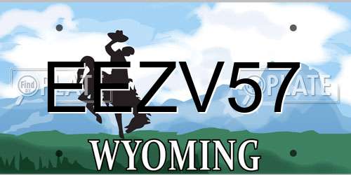 EEZV57 Wyoming License Plate