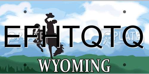 EFHTQTQ Wyoming License Plate