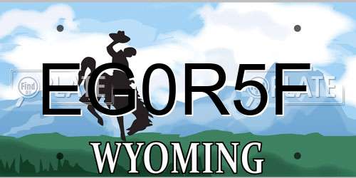 EG0R5F Wyoming License Plate
