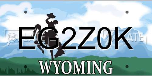 EG2Z0K Wyoming License Plate