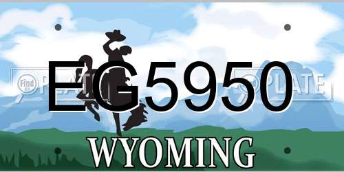 EG5950 Wyoming License Plate