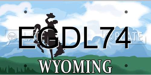 EGDL74 Wyoming License Plate