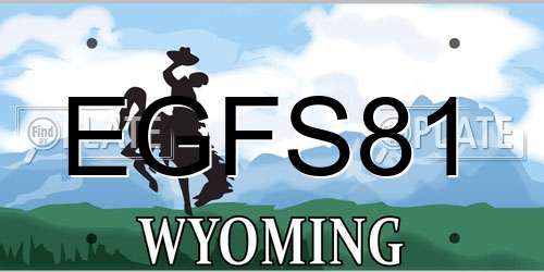 EGFS81 Wyoming License Plate