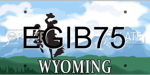 EGIB75 Wyoming License Plate