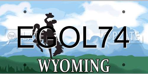 EGOL74 Wyoming License Plate