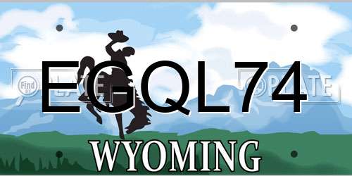 EGQL74 Wyoming License Plate