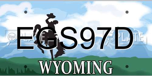 EGS97D Wyoming License Plate