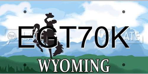EGT70K Wyoming License Plate