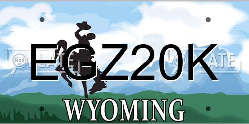 EGZ20K Wyoming License Plate