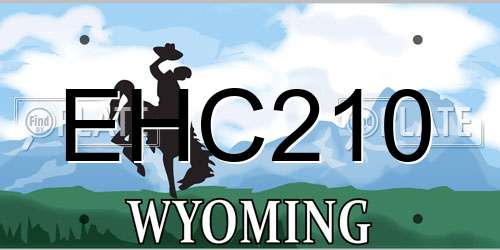 EHC210 Wyoming License Plate