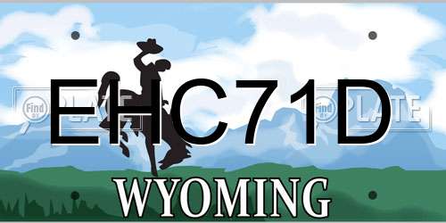 EHC71D Wyoming License Plate