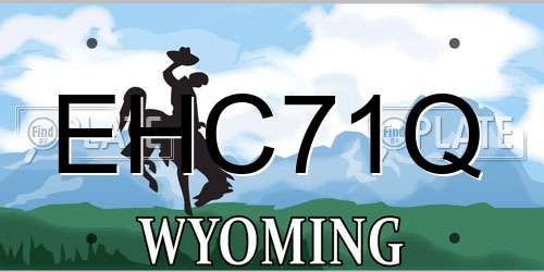 EHC71Q Wyoming License Plate