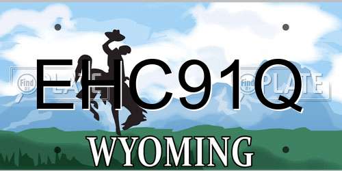 EHC91Q Wyoming License Plate