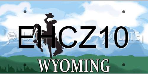 EHCZ10 Wyoming License Plate