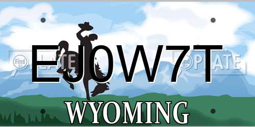 EJ0W7T Wyoming License Plate