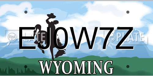 EJ0W7Z Wyoming License Plate