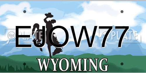 EJOW77 Wyoming License Plate