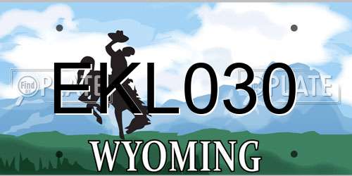 EKL030 Wyoming License Plate
