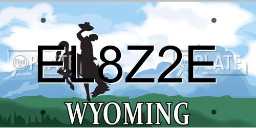 EL8Z2E Wyoming License Plate