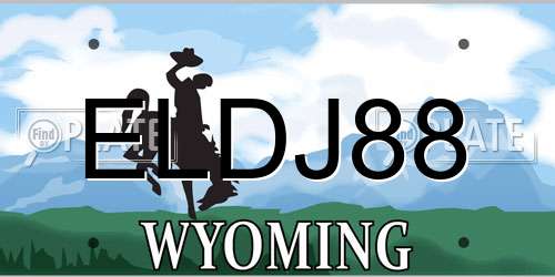 ELDJ88 Wyoming License Plate