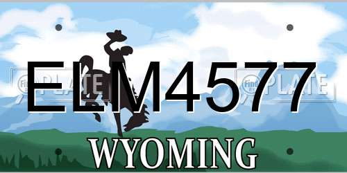 ELM4577 Wyoming License Plate