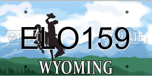 ELO159 Wyoming License Plate