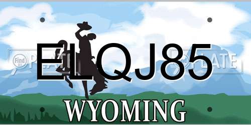 ELQJ85 Wyoming License Plate