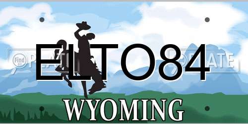 ELTO84 Wyoming License Plate