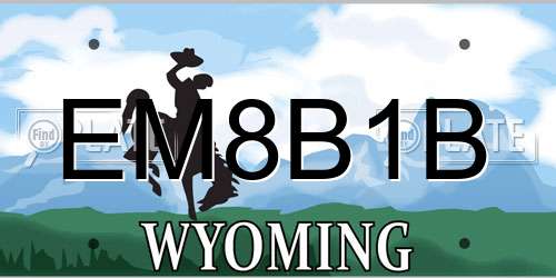 EM8B1B Wyoming License Plate