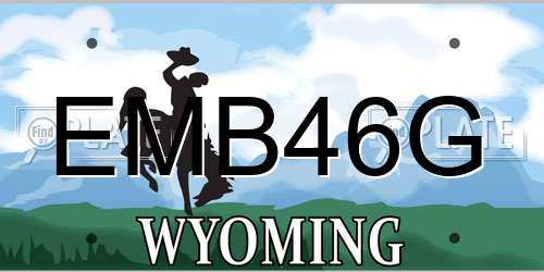 EMB46G Wyoming License Plate
